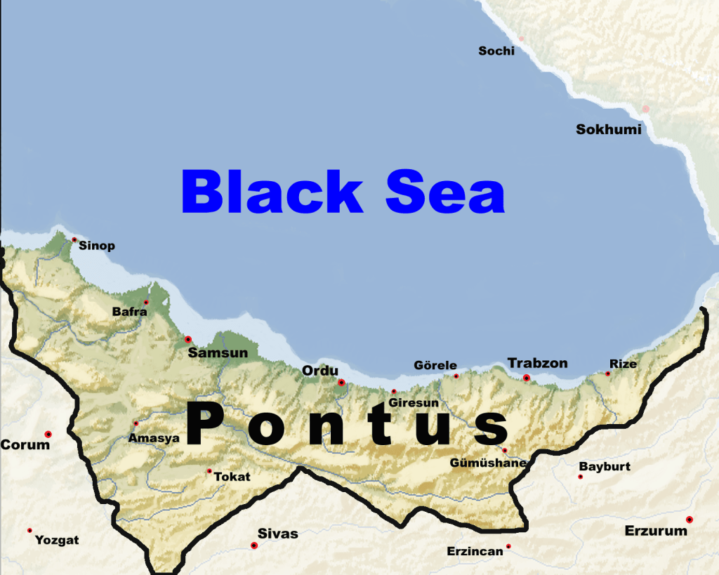 Map of the Pontus region. Wikipedia